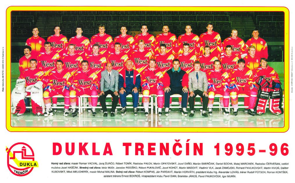 Plagát mužstva Dukly Trenčín 1995/96