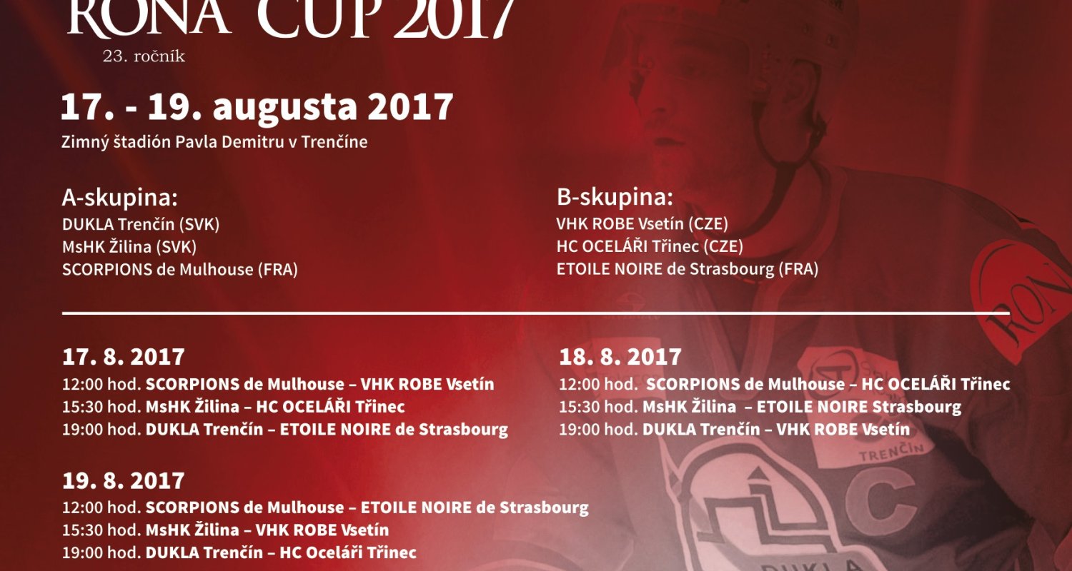 Zajtra štartuje 23. ročník turnaja RONA CUP - Memoriál Pavla Demitru