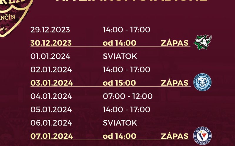 Osobný predaj vstupeniek na našom zimnom štadióne